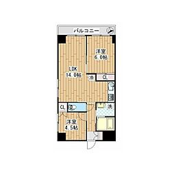シャトー・ド・グリンリーブ 2LDKの間取図画像