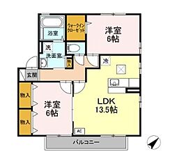 パルプレジオ 2LDKの間取図画像