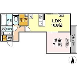 エミエール東成瀬 1LDKの間取図画像