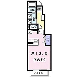 アイリスA ワンルームの間取図画像