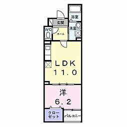 ルリアンラポーズ 1LDKの間取図画像