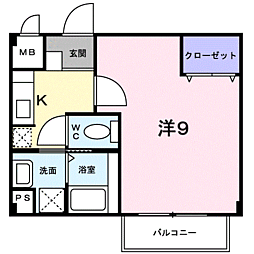 スカイハイツ 1Kの間取図画像