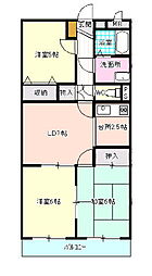 エスポワールM2 3LDKの間取図画像