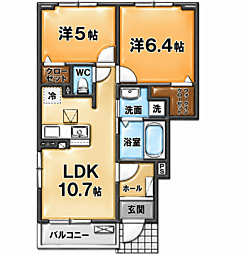 ベル・エクラ I 2LDKの間取図画像