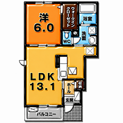 リベルテ3 1LDKの間取図画像