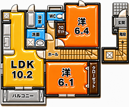 メゾン・ソレイユ 2LDKの間取図画像