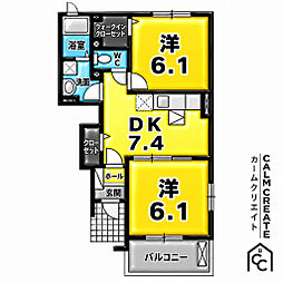 グランミラージュ 2DKの間取図画像