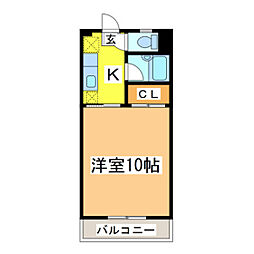 アメニティゾーン 1Kの間取図画像