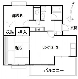 アドバンス自由ケ丘B 2LDKの間取図画像