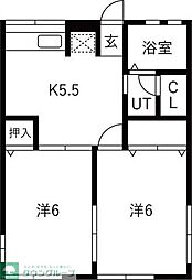 レトアさぎそうA 2Kの間取図画像