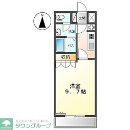 グリルス2 1Kの間取図画像