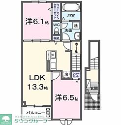 パークアクシス藤岡・E 2LDKの間取図画像