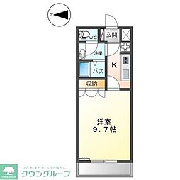 プチモント 1Kの間取図画像