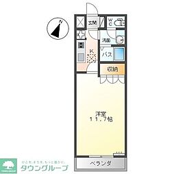 エレガンス1 1Kの間取図画像