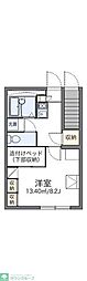 レオパレスエトワールB 1Kの間取図画像