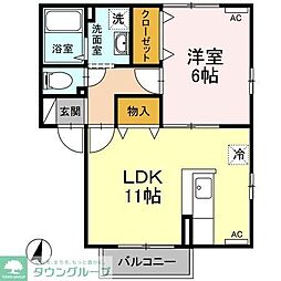 ドミールSUGURO 1LDKの間取図画像