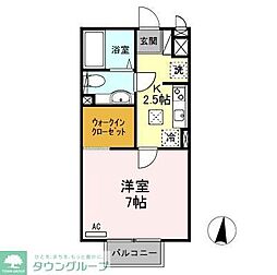 パルハイム2003C 1Kの間取図画像