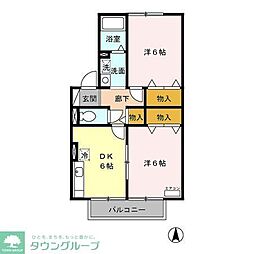 アベニール2 2DKの間取図画像