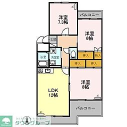 ファランドール井野 3LDKの間取図画像
