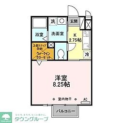 リヴァージュねぎし 1Kの間取図画像