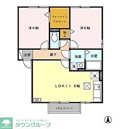 メゾンベールA 2LDKの間取図画像