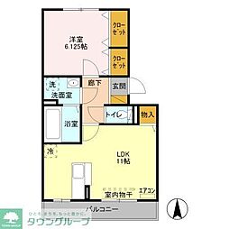 エトワール・トーゼ 1LDKの間取図画像