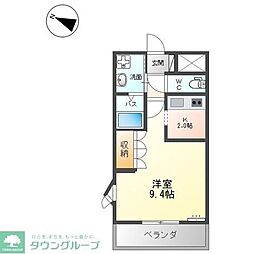 ウィングベル 1Kの間取図画像