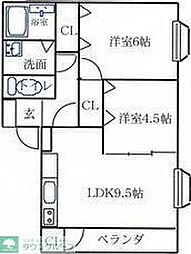 スペラーレ 2LDKの間取図画像