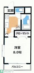 スマイルハイツMK 1Kの間取図画像