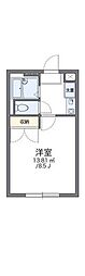 レオパレスパークライフ 1Kの間取図画像