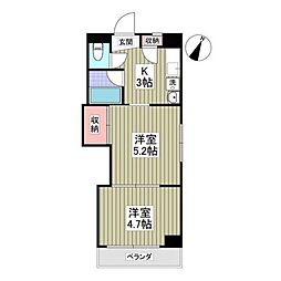 エルプレシア前橋 2DKの間取図画像
