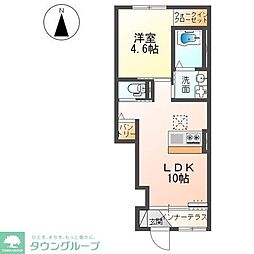 ハルメ 1LDKの間取図画像