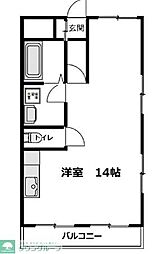 五菱パレス ワンルームの間取図画像