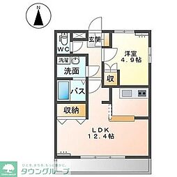 雅1 1LDKの間取図画像