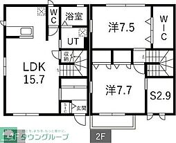 アルフェッカF 2LDKの間取図画像