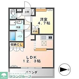 フォレストガーデン 1LDKの間取図画像