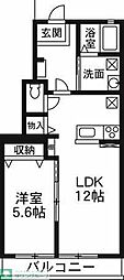 安堀ハイム 1LDKの間取図画像