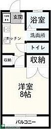 サウスタウン 1Kの間取図画像