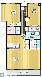クレサンテーム 2LDKの間取図画像