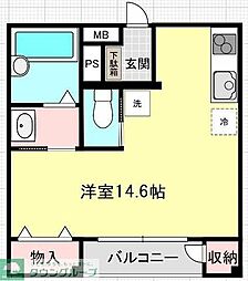 クオリティマンションあら町 ワンルームの間取図画像