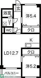 インペリアル・ヒル 2LDKの間取図画像