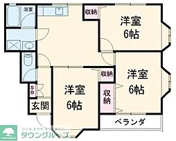 アネックス21ミヤコD 3LDKの間取図画像
