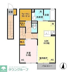 リヴェール 1LDKの間取図画像