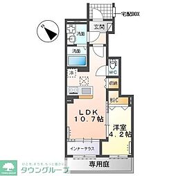 ジニアハイツ A 1LDKの間取図画像