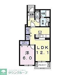 フェリーチェカーサC 1LDKの間取図画像