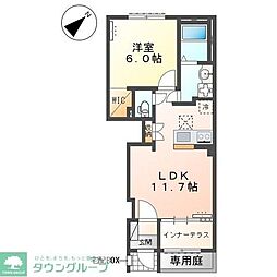 (仮)江田町新築アパート 1LDKの間取図画像
