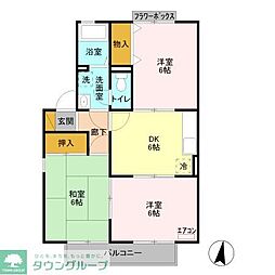 ミルホイール3 3DKの間取図画像