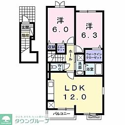 クレメンティ・パークB 2LDKの間取図画像