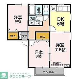 アビイロード1 3DKの間取図画像