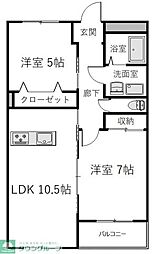 エフォール 2LDKの間取図画像